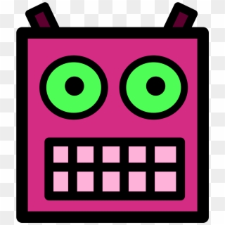 Pink Or Plum Robot Face With Green Eyes - Robot Face Print Out, HD Png Download