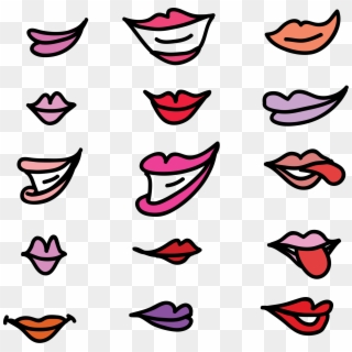 This Free Icons Png Design Of Set Of Girly Lips, Transparent Png