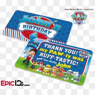 Paw Patrol Inspired Birthday Party 'party Favor' Cards - Paw Patrol, HD Png Download