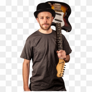 Guitarist Stand And Holds A Guitar Png Image - Collage Musical, Transparent Png