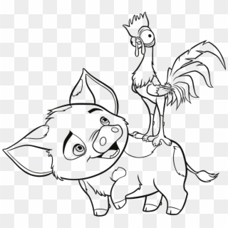 Moana Coloring Pages - Moana Coloring Pages Hei Hei, HD Png Download