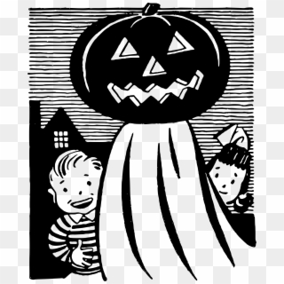 This Free Icons Png Design Of Retro Pumpkin Ghost, Transparent Png