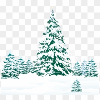 Snowy Winter Ground With Trees Png Clipart Image - Winter Christmas Tree Png, Transparent Png