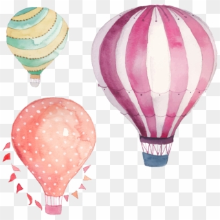 Balloon Png Image With Transparent Background - Hot Air Balloon Watercolor, Png Download