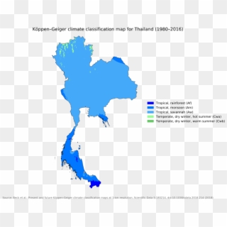 Thailand Map Of Köppen Climate Classification - Thailand Map Grey, HD Png Download