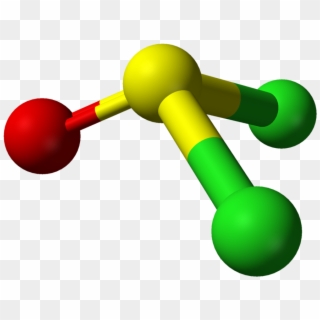 Ball And Stick Model Of Thionyl Chloride - Socl2 3d Structure, HD Png Download