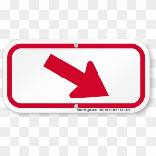 Downwards Right Arrow, Supplemental Parking Sign, Red, HD Png Download