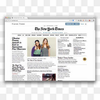 Ny Times Page - Title Bar On Website, HD Png Download