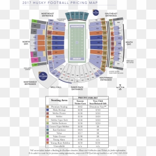 Husky Stadium Seating Chart Washington Huskies Online - Husky Stadium Seating Chart 2018, HD Png Download