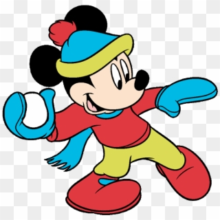 Mickey Mouse Clipart - Mickey Mouse Winter Coloring Pages, HD Png Download