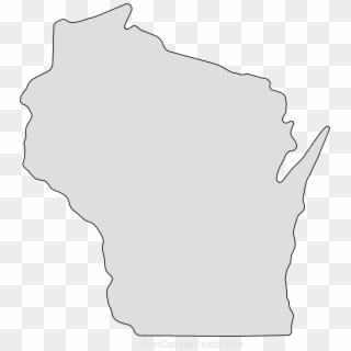 Wisconsin Map Outline Png Shape State Stencil Clip - White Wisconsin State, Transparent Png