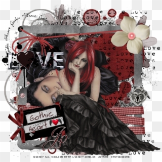 Gothic Hearts By Stu - Girl, HD Png Download