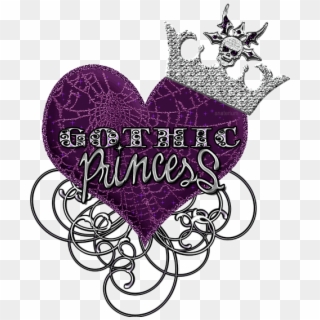 #gothic #goth #princess #heart #skulls #crown #spiderweb - Gothic Princess Logo, HD Png Download