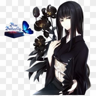 Black Hair Anime Girl Render, HD Png Download