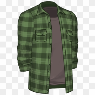 C 4mgeneric S4shirtlong Openflannel Cottonolivegreen - Plaid, HD Png Download