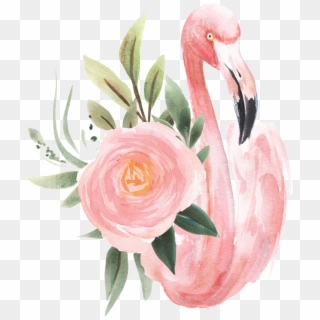 #freetoedit #ftestickers #pink #flamingo #rose #cluster - Watercolor Painting, HD Png Download