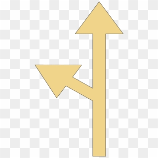 Straight And Left Arrows - Sign, HD Png Download