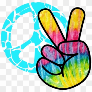 #mq #peace #hand #hands #rainbow - Tie Dye Peace Sign Png, Transparent Png
