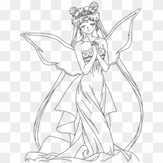 Sailor Moon Drawing Easy Lovely 15 Fanart Drawing Sailor - Sailor Moon Lineart, HD Png Download