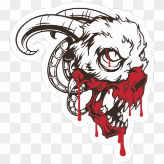 Blood Skull Sticker - Goat Angry, HD Png Download