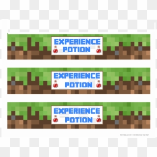 Experience Potion Labels - Minecraft Birthday Bottle Labels, HD Png Download