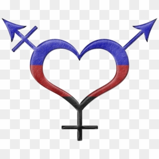 Polyamory Pride Heart Shaped Gender Neutral Symbol - Pansexual Transgender Heart, HD Png Download