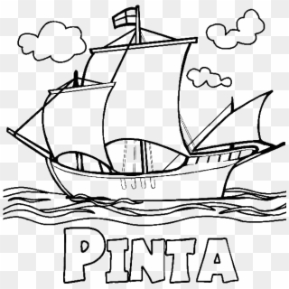 Columbus Fleet Pinta - Draw Christopher Columbus Ships, HD Png Download