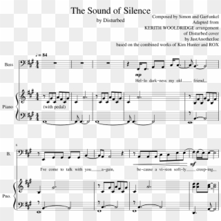 The Sound Of Silence Disturbed - 30 Seconds To Mars The Kill Piano Notes, HD Png Download