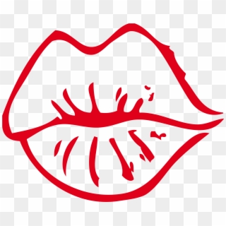 Kiss, Logo, Drawing, Red, Text Png Image With Transparent - Dibujo De Un Beso, Png Download