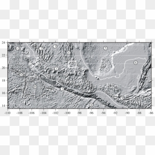 Shaded Relief Map Of Central And Southern Mexico And - Atlas, HD Png Download