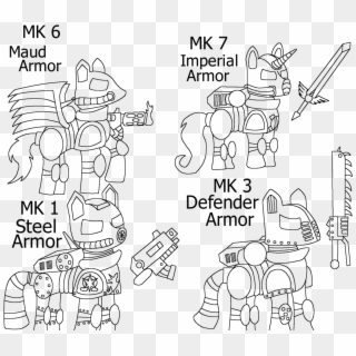 Armor, Bolter, Chainsword, Crossover, Fallout Equestria, - Line Art, HD Png Download