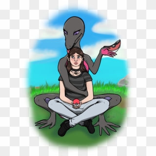Salazzle And Her Pet Trainer - Illustration, HD Png Download