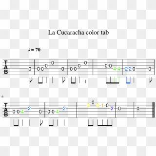 La Cucaracha Play Along - Sheet Music, HD Png Download