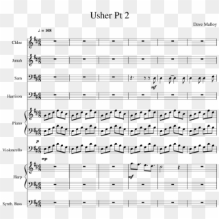 Usher Pt 2 Sheet Music For Piano, Oboe, English Horn, - Sheet Music, HD Png Download