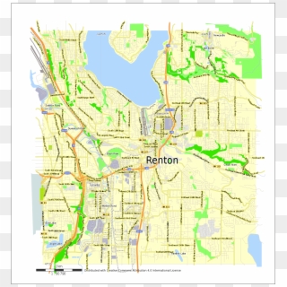 Renton City Street Plan Washington Usa - Atlas, HD Png Download