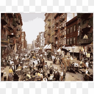 This Free Icons Png Design Of Mulberry Street Nyc C1900 - Little Italy New York Old, Transparent Png