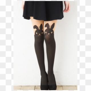 Cute Knee High Print Tattoo Stockings With Nude Top - Tights, HD Png Download