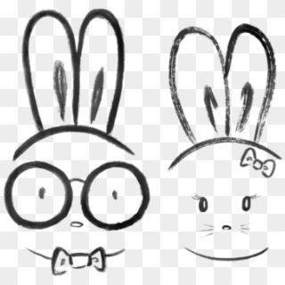 Bleed Area May Not Be Visible - Bunny With Glasses Art, HD Png Download