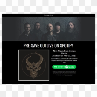 Demon Hunter Presave For Spotify - Pre Save Spotify, HD Png Download