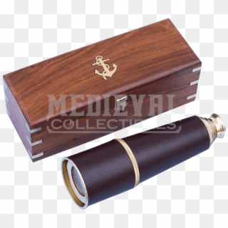 Admirals Brass And Leather Spyglass - Brass, HD Png Download