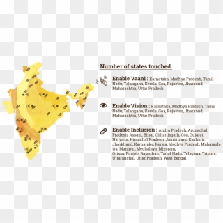 Graph Of India Map With Places Highlighted Where Enable - Cowfish, HD Png Download