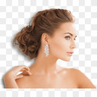 Earring Transparent Woman Png - Woman With Jewelry Png, Png Download