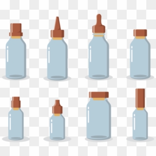 Bottle With Stoppers Icons Vector - Glass Bottle, HD Png Download