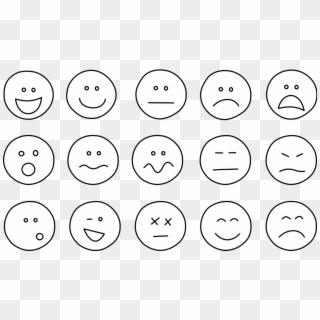 Smiley Coloring Book Emoticon Emotion Emoji - Emotions Black And White, HD Png Download