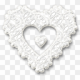 Lace Heart Png - White Lace Heart Png, Transparent Png