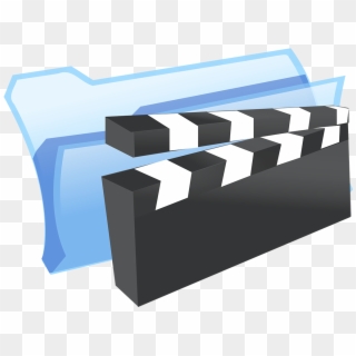 Icon Of A Computer Folder And A Movie Clapboard - Icon, HD Png Download
