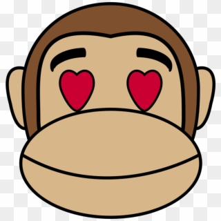 Love Monkey Gorilla Emotion Emoji - Monkey Face Clipart, HD Png Download