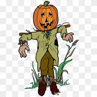 Creepy Clipart At Getdrawings - Scarecrow With Pumpkin Head Clipart, HD Png Download