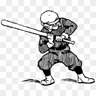 Funny Clipart Baseball - Old Time Baseball Clipart Black And White, HD Png Download