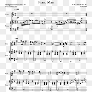 Print - Piano Man Sheet Music Harmonica, HD Png Download
